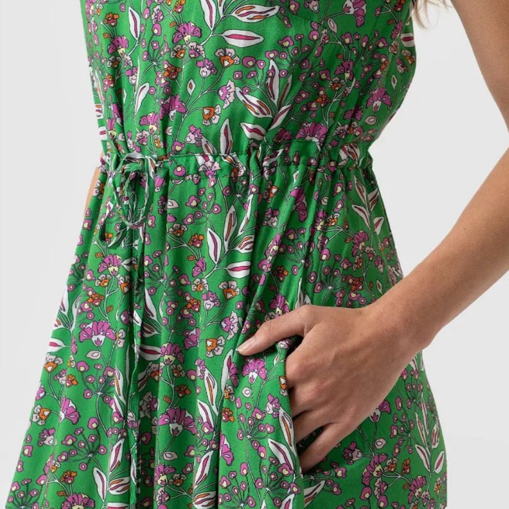 Saint and Sofia Jodi Cinched Waist Dress - Jade Botanical NWOT